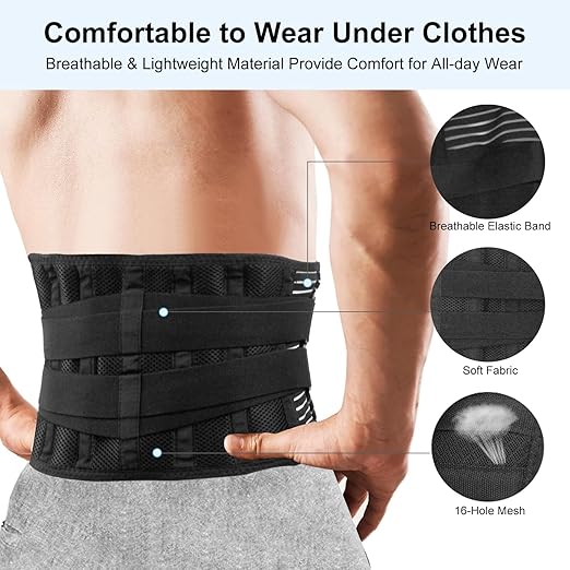 Back Brace for Lower Back Pain Women & Men with Lumbar Pad, Breathable Lumbar Back Support Belt for Women, Back Braces Relief from Sciatica Herniated Disc for Work Heavy Lifting Exercise - S