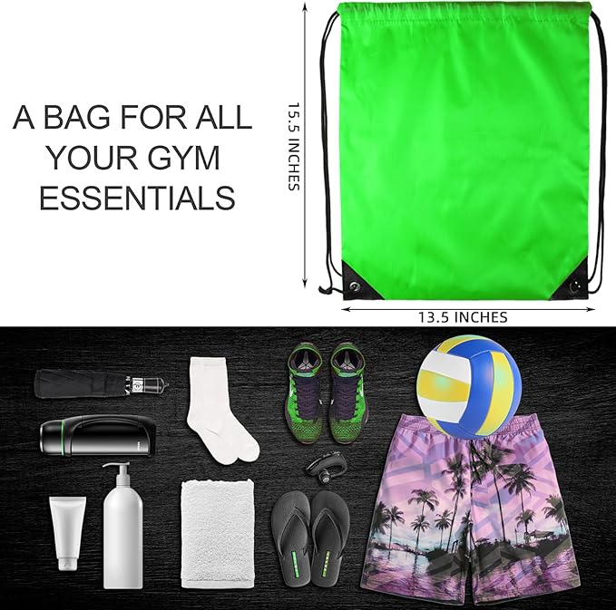 GoodtoU Drawstring Bags, Nylon Backpack Draw String Gym Bag for Sport, Traveling, Team (16 Colors, 80Pcs)