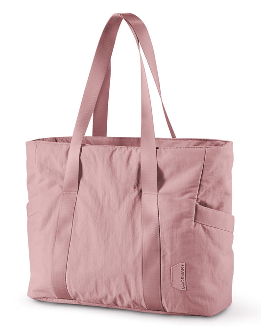 BAGSMART Tote Bag for Women with Zipper, Gym tote with Compartments, Work Tote Nurse Dance Yoga Bag for Travel