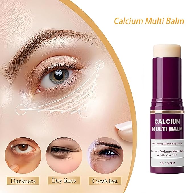 HWMS Cemenrete Calcium Multi-Effect Volume Cream Wrinkle Core Stick South Korean Collagen Moisturizing Stick for Anti-Aging Moisturizing and Firming Eyes Neck and Face（2pcs
