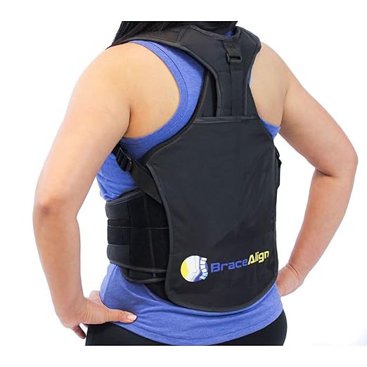 TLSO Thoracic Back Brace with Extension Panel, Bariatric Pain Relief for Kyphosis, Scoliosis, Post‑Surgical Recovery PDAC L0456/L0457 - Fits Waist up to 66 in