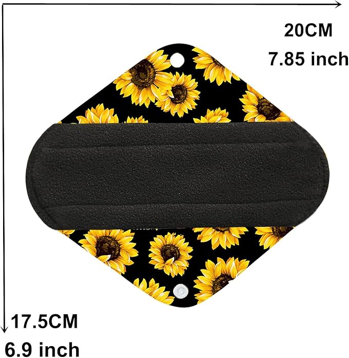 10 Pcs Reusable Menstrual Pad Set Including 1Pc Mini Wet Bag + 9Pcs Light Flow Daily Use Waterproof Mama Cloth Sanitary Napkin Pads Menstrual Pads (Panty Set, Panty Liner Bamboo Charcoal)
