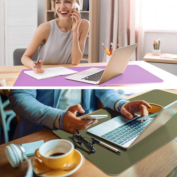 YSAGi Non-Slip Leather Desk Pad, Waterproof Laptop Computer Desk Keyboard Mat