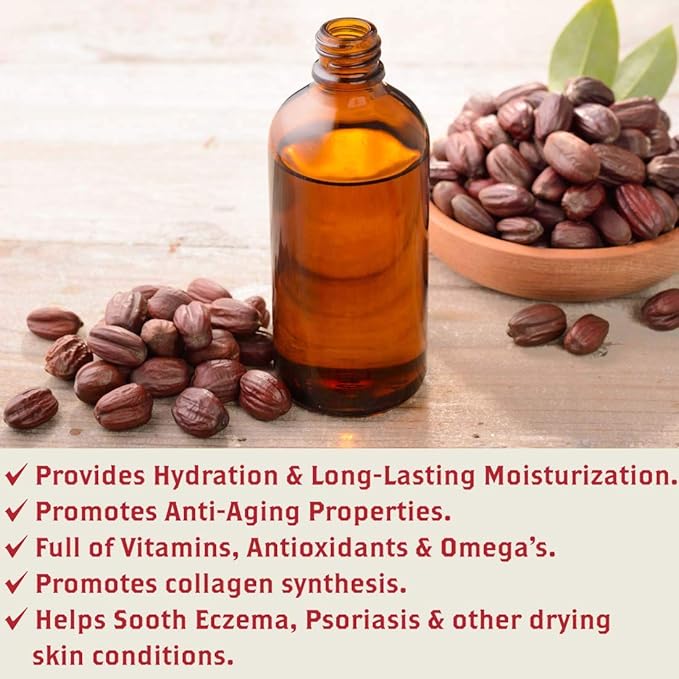 Olivia Care Jojoba Oil Serum - 100% Natural, Pure & Cold Pressed - for Face, Body & Hair - Infused with Antioxidents, Vitamin A, D, E & Omega 6, 9 | Moisturizing & Hydrating