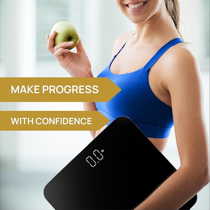 INEVIFIT Bathroom Scale, Highly Accurate Digital Bathroom Body Scale, Measures Weight up to 400 lbs. Includes Batteries