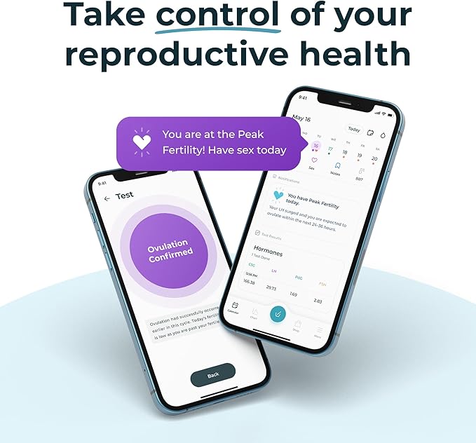Inito Fertility Monitor & Hormone Tracker for Women | Estrogen, LH, PdG (Urine Metabolite of progesterone), FSH | Track and Confirm Ovulation | Includes 15 Test Strips (iPhone 14 Pro)