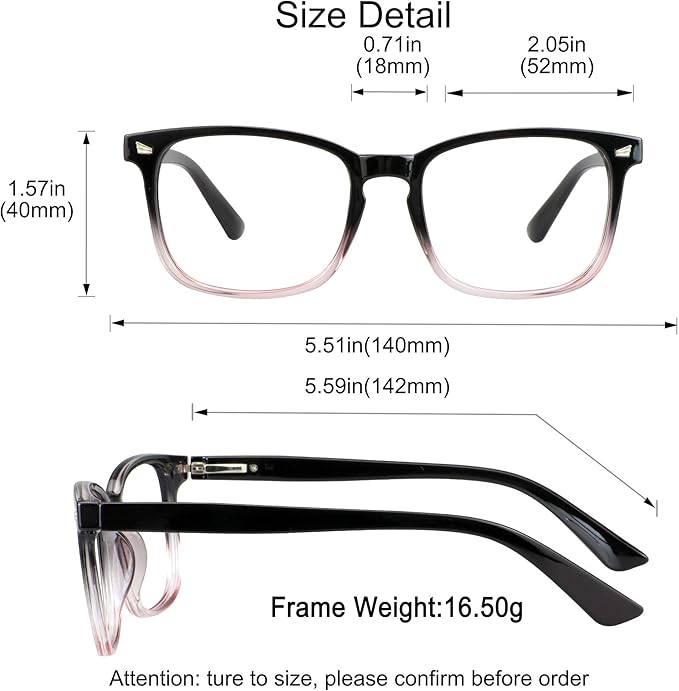 YEIN Bifocal Reading Glasses with Blue Light Blocking Lenses, Bifocal Reader for Women and Men, Vintage Square frame with Spring Hinge (+1.00/+4.00 magnification)