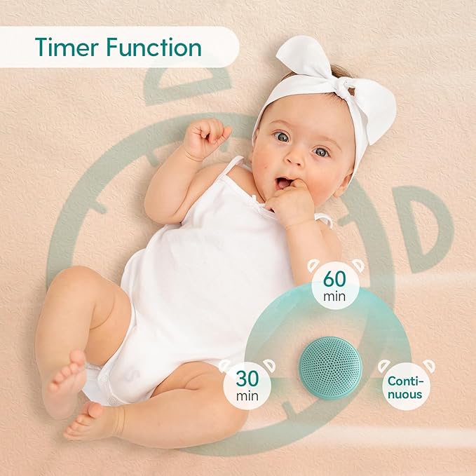 Babelio Sound Machine for Sleep Macaron Portable Sound Machine for Kids Adults, 17 Soothing Sounds, Travel, Timer Cyan