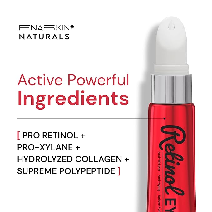 Retinol Eye Cream for Puffiness and Dark Circle: Anti-Aging Peptide Collagen Under Eye Treatment Reduce Wrinkles & Bags, Fine Lines & Depuffer in 4 Weeks Day & Night, 1.05 fl. oz