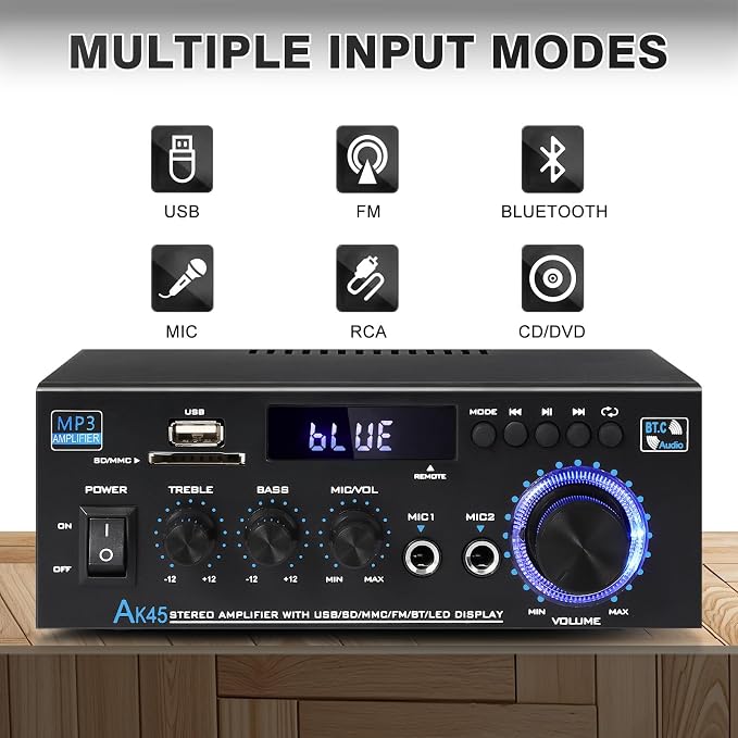 AK45 Stereo Receivers Amplifier Home Audio