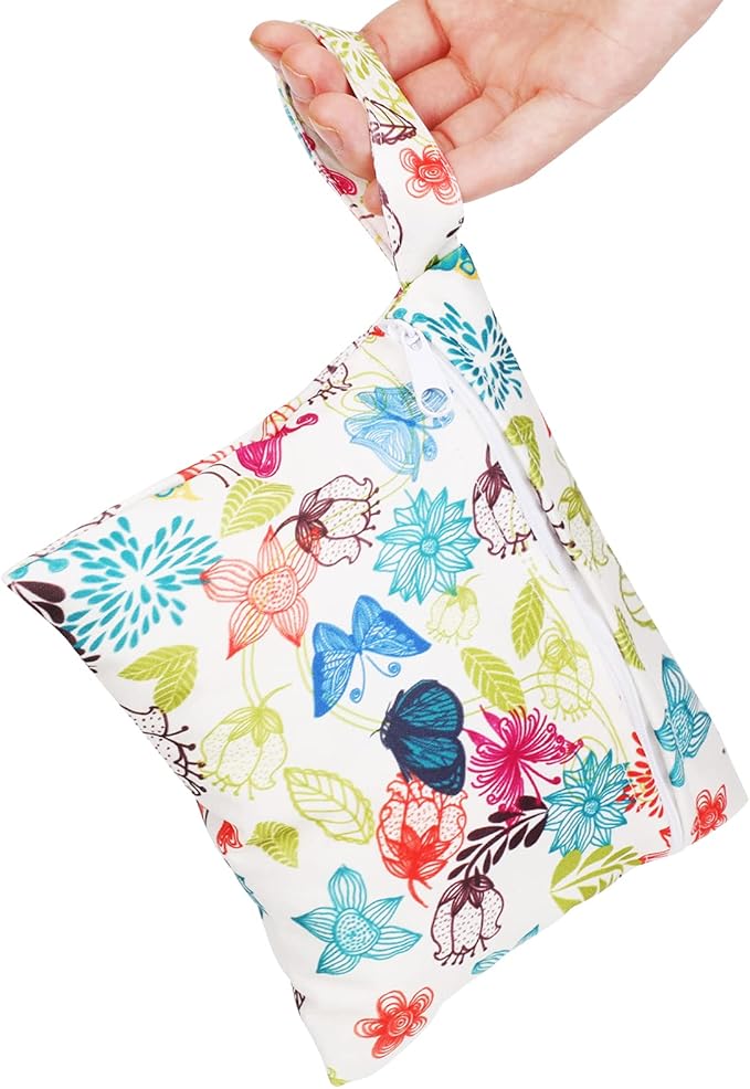 Reusable Menstrual Pads, Bamboo Cloth Pads for Heavy Flow with Wet Bag, Large Sanitary Pad Set with Wings for Women, Washable Overnight Cloth Panty Liners Period Pad (7 in 1, 25.4cm 4 Layers)