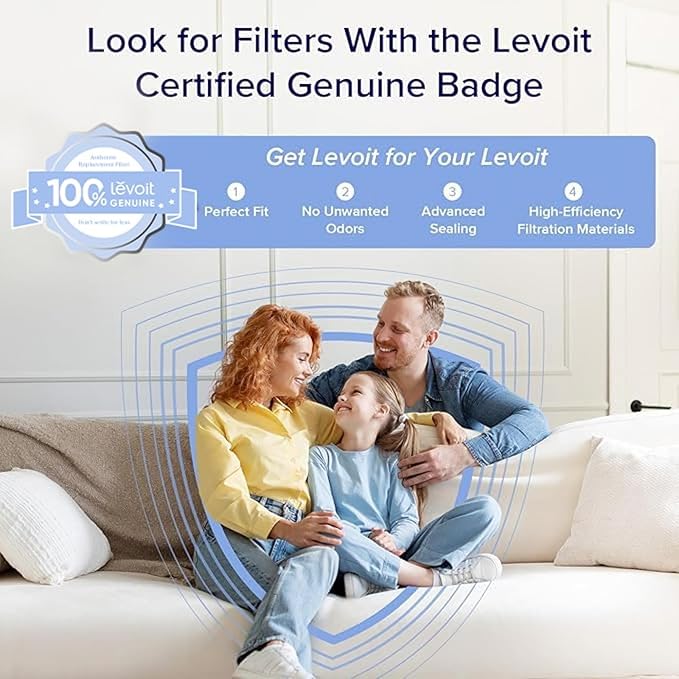 LEVOIT Air Purifier for Home Allergies Pets Hair in Bedroom, Covers Up to 1074 ft² by 56W High Torque Motor, 3-in-1 Filter, Sleep mode, Remove Dust Smoke Pollutants Odor, Core 300-P, White, 2 Pack
