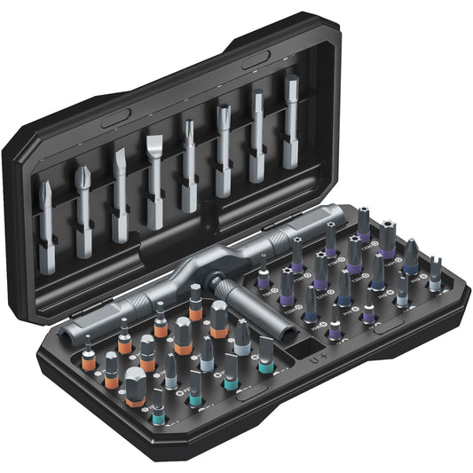 AMIR 42 in 1 Magnetic Screwdriver Set, Handle Ratchet Screwdriver Set Magnetic with 40 PCS Bits, Precision Repair Tool Kit for Tools Home Improvement Computer Bicycle