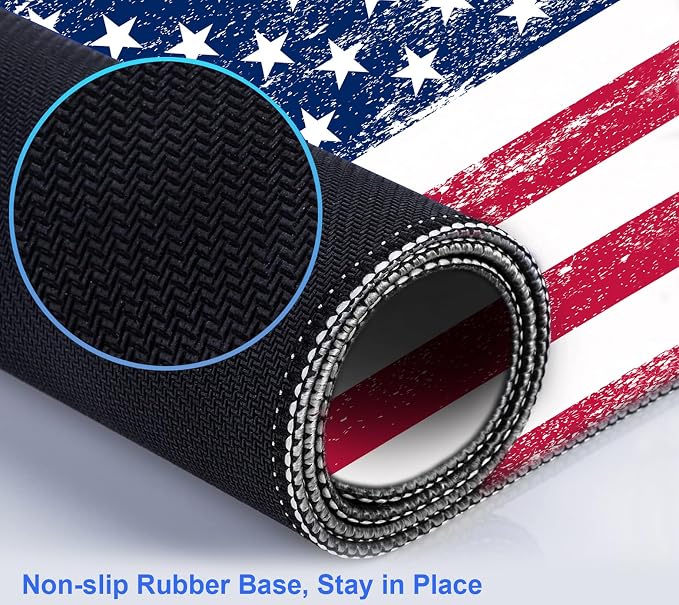 American Flag XXL Extended Mouse Pad, Patriot Large Laptop Pad, Waterproof