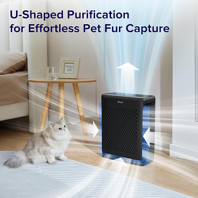 LEVOIT Air Purifier for Home Large Room Bedroom Up to 1074 Ft² with Air Quality Monitor, Smart WiFi, Washable Pre-Filter, HEPA Sleep Mode for Pets, Allergies, Dust, Pollen, Vital 100S-P, Black