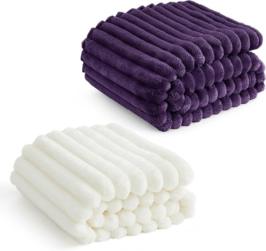 Bedsure Purple Fleece Blanket for Couch&King Size Blanket for Bed,108x90 Inches
