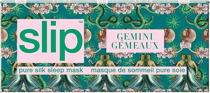 slip Pure Silk Sleep Mask - 100% Pure 22 Momme Mulberry Silk Eye Mask - Comfortable Sleeping Mask with Elastic Band + Pure Silk Filler and Internal Liner, Zodiac Collection: Gemini