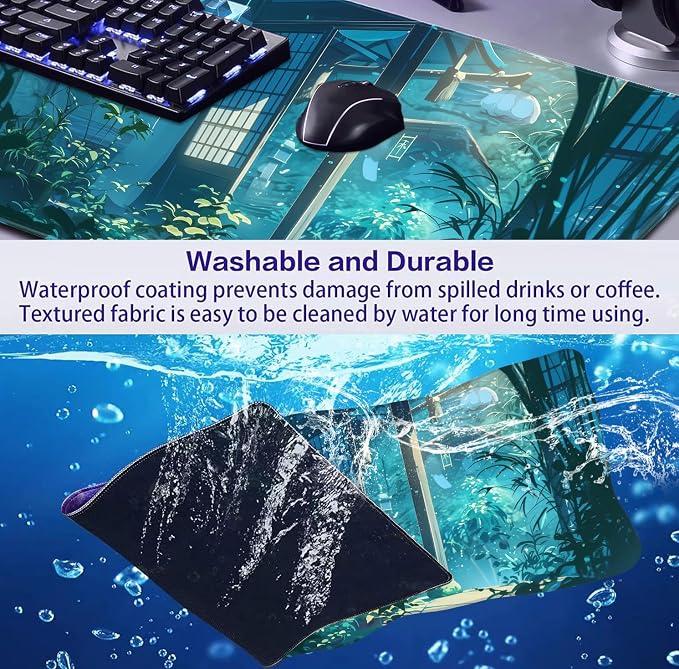 Anime Tropical Plants XL Extended Game Keyboard Pad, Women's Office Decoration