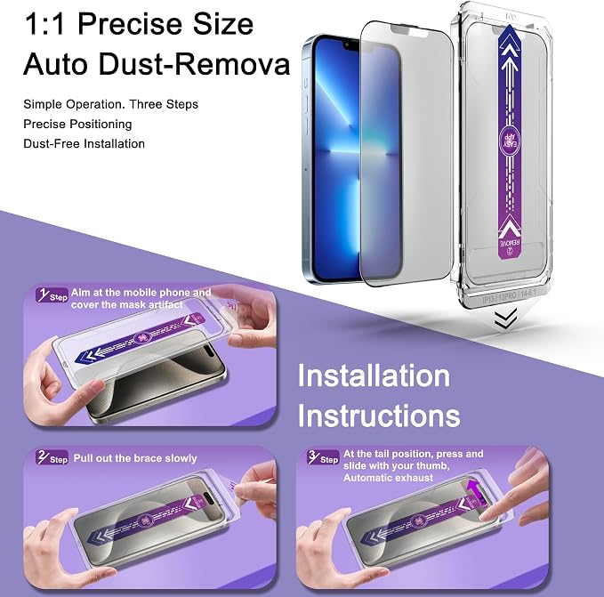 2 Pack Matte Screen Protector for iPhone 16e/iPhone 14/iPhone 13 Pro/iPhone 13