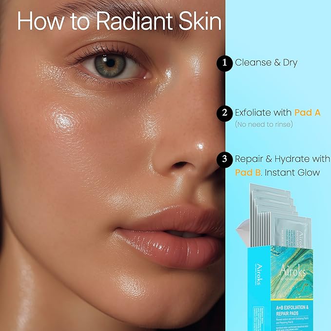A+B Exfoliating & Repair Face Pads 10 Tx - 2-Step Acid Peel Serum Treatment with Glycolic, Salicylic, Kojic Acid & Retinol Hyaluronic Peptides for Smooth Skin, Pore Minimizer, Hyperpigmentation