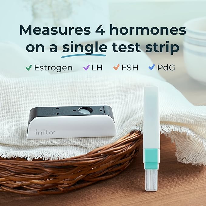 Inito Fertility Monitor & Hormone Tracker for Women | Estrogen, LH, PdG (Urine Metabolite of progesterone), FSH | Track and Confirm Ovulation | Includes 15 Test Strips (iPhone 14 Pro)