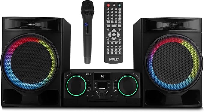Pyle CD Stereo System with Bluetooth, MP3/DVD/CD Playback, Dual USB Recording