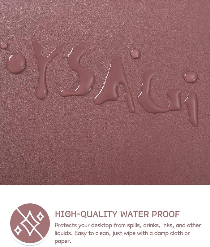 YSAGi Non-Slip Leather Desk Pad XL Size, Waterproof Laptop Computer Desk