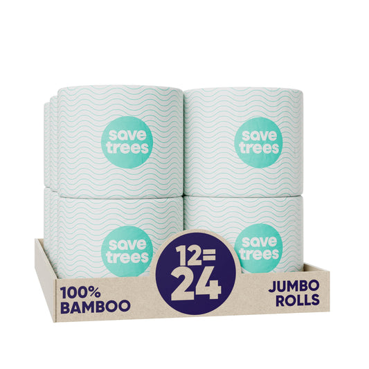 Bamboo Toilet Paper -24 Rolls Of Septic Safe Organic Toilet Paper 3-ply, 300 Sheets Per Roll - PFAs Free, FSC Certified, Plastic & Chemical Free - For Home, Boat & RV Use