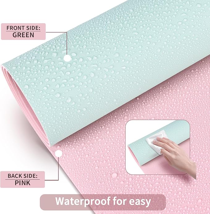 KINGFOM Desk Pad Office Desktop Protecter, PU Leather Desk Mat Blotters