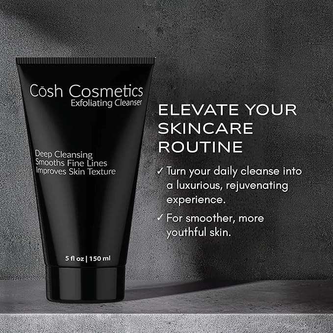 Cosh Cosmetics Exfoliating Cleanser - Deep Cleansing Facial Exfoliate, Smooths Fine Lines, Improves Skin Textures (5 Fl Oz.)
