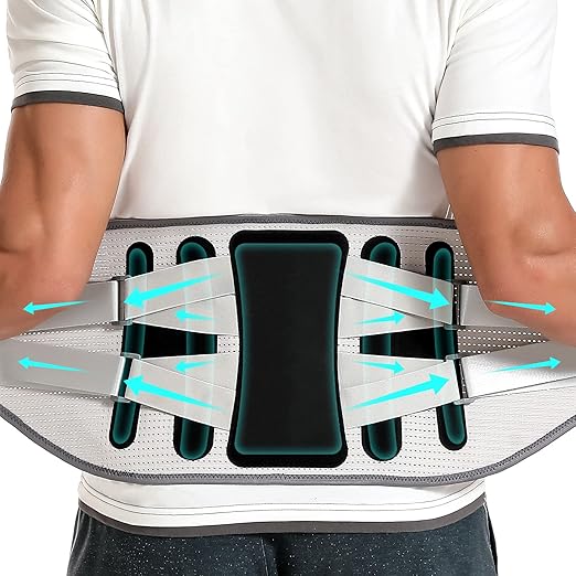 Back Brace with 8 support belts for Lower Back Pain Relief, Back Support Belt for Women & Men, Lower Back Support with Large Area Aluminum Support, Lower Back Brace for Herniated Disc, Sciatica