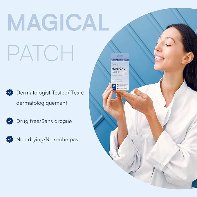 Chel's Magical Cosmetic Acne Pimple Patches | 66 Hydrocolloid Patches for Acne & Zit Treatment | Invisible Spot Cover for Blemishes & Breakouts | Korean Skincare, Safe for Sensitive & Acne-Prone Skin