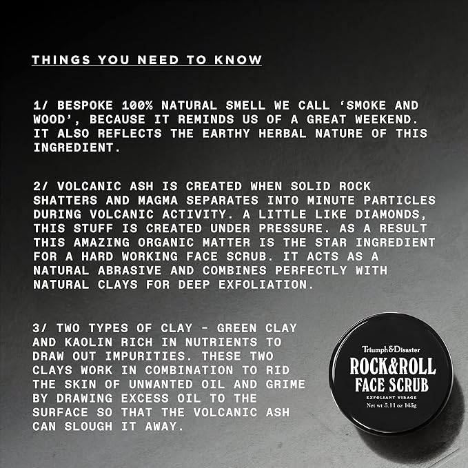 Triumph & Disaster | Rock & Roll Face Scrub for Men | Natural, Exfoliating Pore Cleansing Facial Scrub - Removing Blackheads and Dirt, 5.11 oz