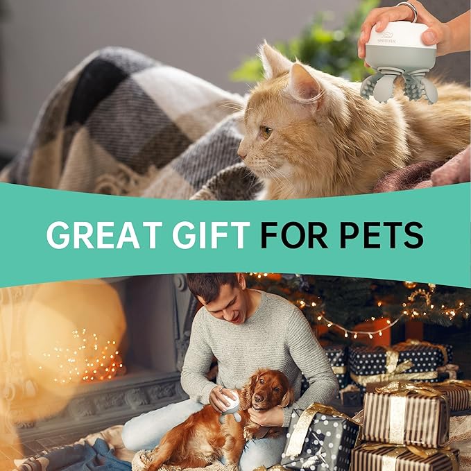 Electric Scalp Massager, Cordless Head Massager for Hair Growth Stress Relax, Waterproof Hair Head Scratcher 8 Massage Claw, Pet Cat Massager, Rechargeable Gifts