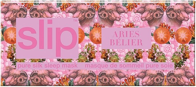 slip Pure Silk Sleep Mask - 100% Pure 22 Momme Mulberry Silk Eye Mask - Comfortable Sleeping Mask with Elastic Band + Pure Silk Filler and Internal Liner, Zodiac Collection: Aries