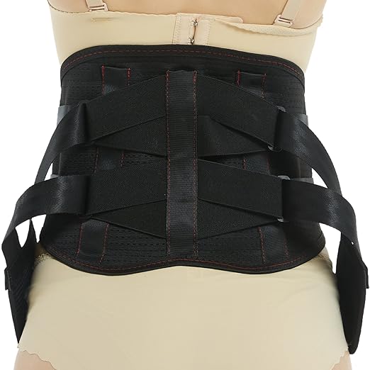 NeoTech Care Back Support Belt - Breathable & Adjustable Lower Back Brace - Double Pull Compression Straps (Black, Size S)