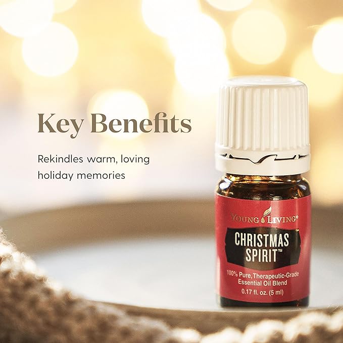 Young Living Christmas Spirit 5 ml - Festive Aroma for Holiday Delight - Orange, Cinnamon Bark, Spruce Blend - Uplifting Ambiance, Travel Essential Oil