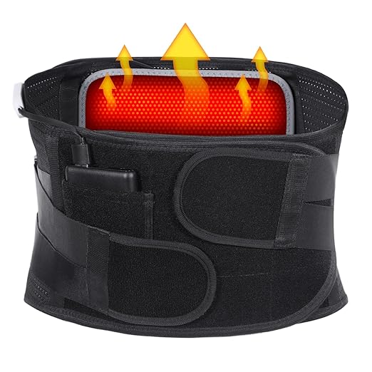 Back Brace with Heating Pad for Lower Back Pain, Cordless Heating Pad for Back, Heated Back Brace for Women and Men, Back Support Brace for Sciatica, Scoliosis, Herniated Disc, Cramps, L