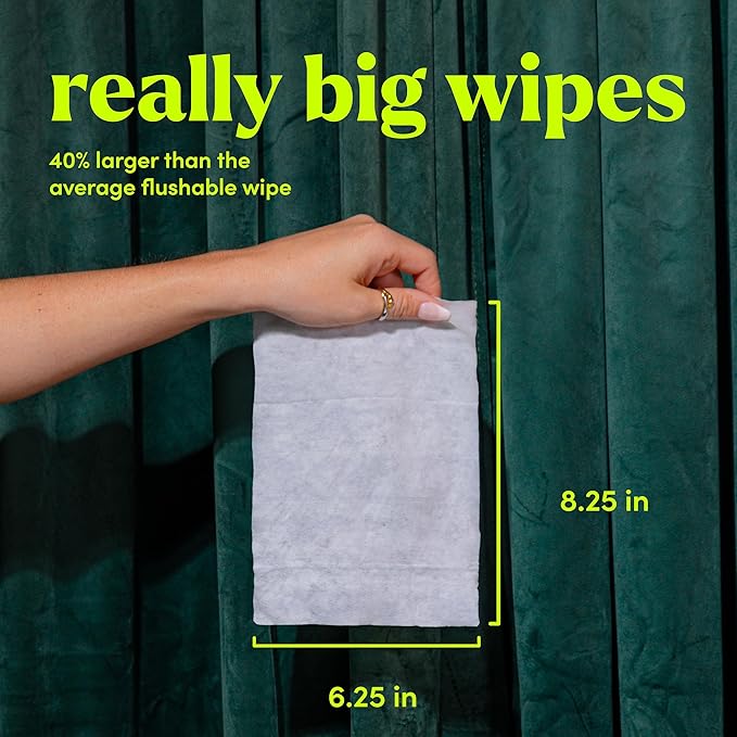 goodwipes Flushable Butt Wipes - Extra Large Adult Wet Wipes For Women & Men - Bathroom Essentials - Sewer & Septic Safe - Botanical Bliss, 418 Count (8 Packs + 1 Travel)