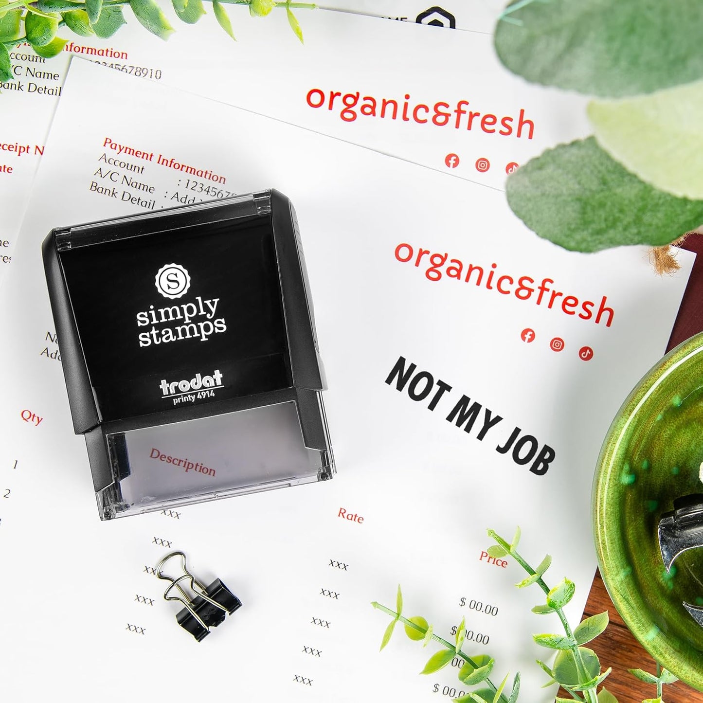 Not My Job Office Stamp | 4 Different Sizes | 20 Designs | Multiple Color Options | Perfect for Quick Validation of Office Documents (Not My Job, Xtra Large)