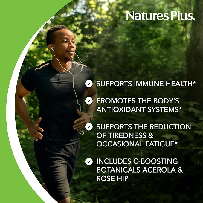 NaturesPlus Super C Complex, Sustained Release - 60 Tablets - 1000mg Vitamin C + 500mg Bioflavonoids - Vegetarian, Gluten Free - 60 Servings