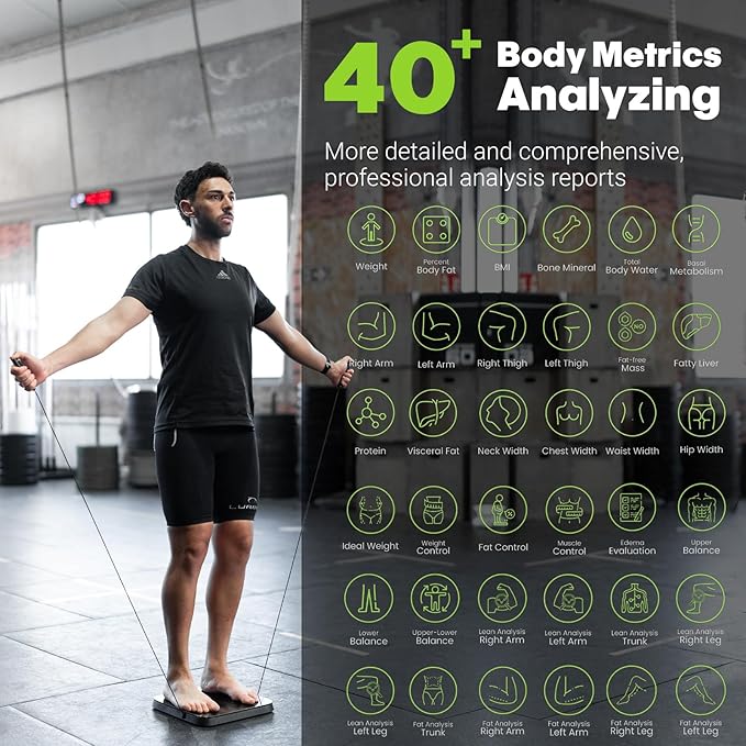 Scale for Body Weight and Fat Percentage Body Circumference 8 Electrodes High Precision Smart Scale for BMI 43 Body Composition Measurements Bluetooth Bathroom Digital Scales