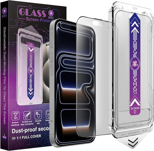 Matte Screen Protector for iPhone 17 Pro Max 6.9-Inch, Auto Dust Removal