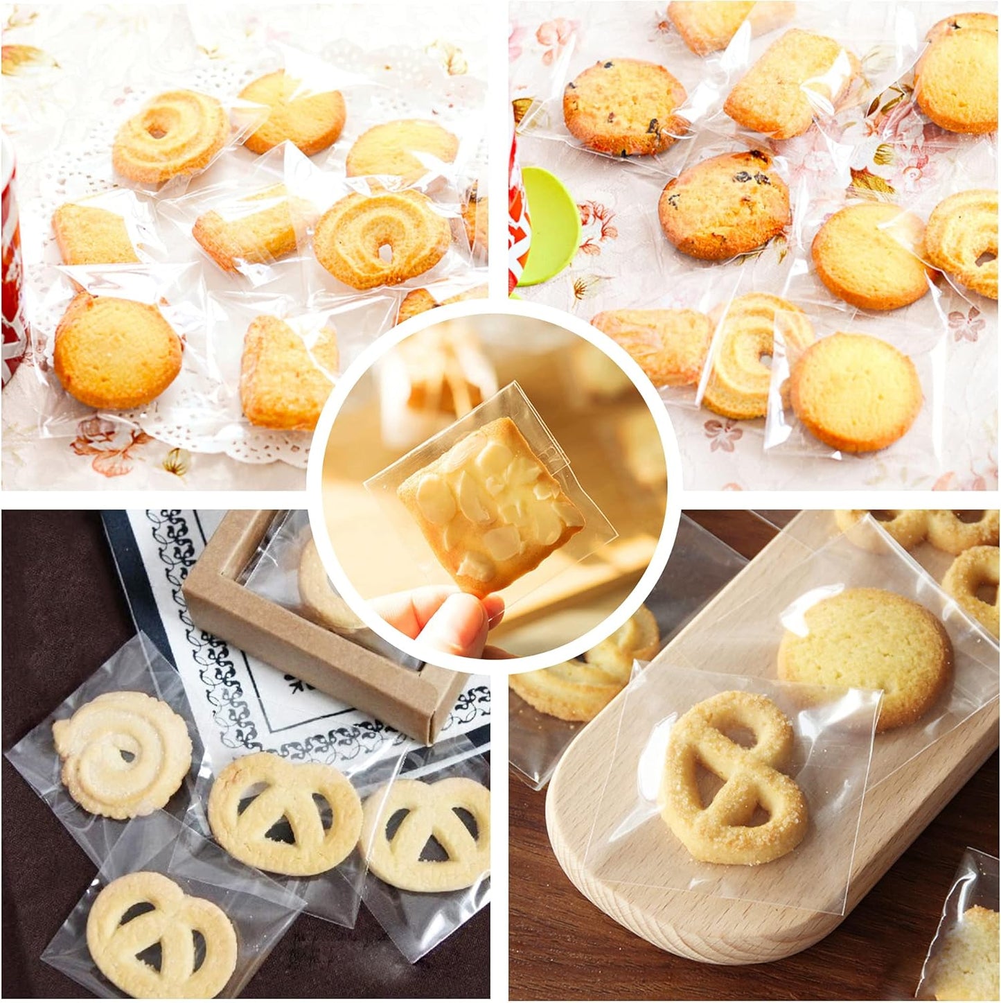 Small Self Adhesive Bags 1.5" x 1.5" 300pcs Small Cello Bags Tiny Plastic Poly Bag 1Mil for Jewelry Earrings Cookie Candy Bakery Beads Coins Gifts Decorative Shipping (12 Sizes to Choose from)