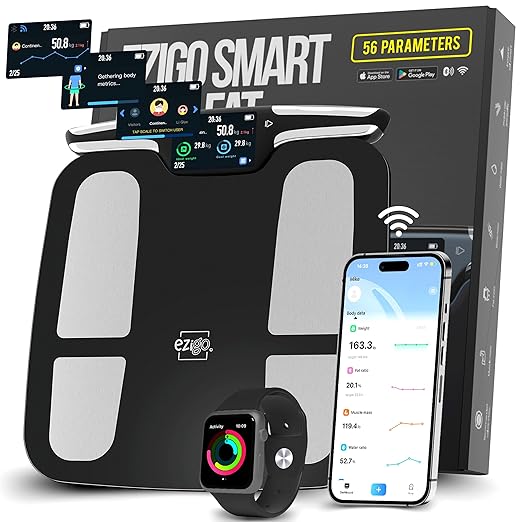 Professional 56 Metrics Smart Body Composition Scale with WiFi, BMI, BMR, Muscle Mass, Bioimpedance Analysis Machine, Most Accurate Body Fat Scale Digital, Apple Health&Google Fit, Body Analyzer