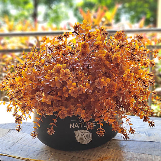 Artificial Fall Flower- 12 PCS Bundles Fake Plants UV Resistant No Fade Faux Plastic Greenery Fall Flowers Garden Porch Patio Decoration Thanksgiving