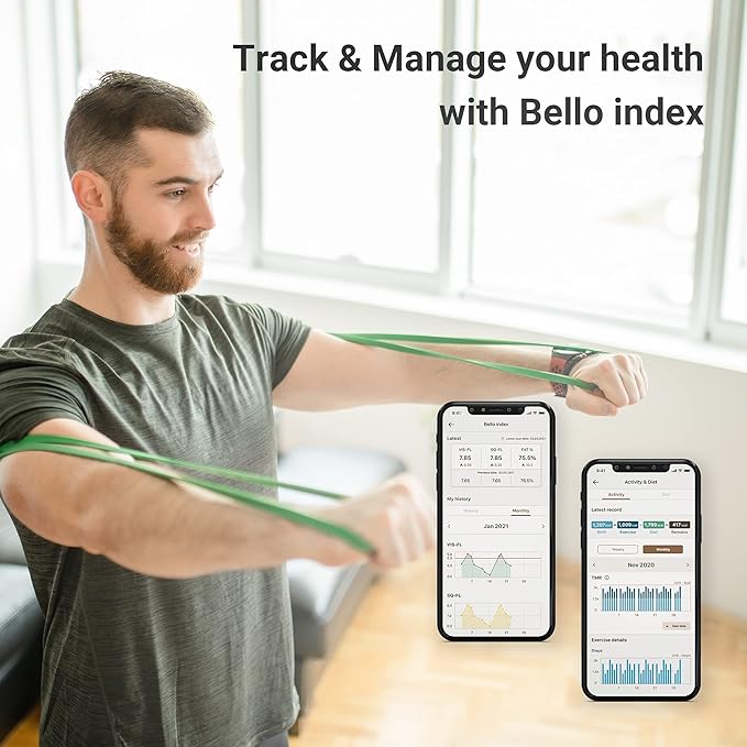 Bello - Belly Fat Management Device with Smart App - Handheld Body Fat Scanner and Metabolism Tracker - Reliable Bluetooth Belly Fat Measurement Tool - Compatible with Apple Health and Google Fit
