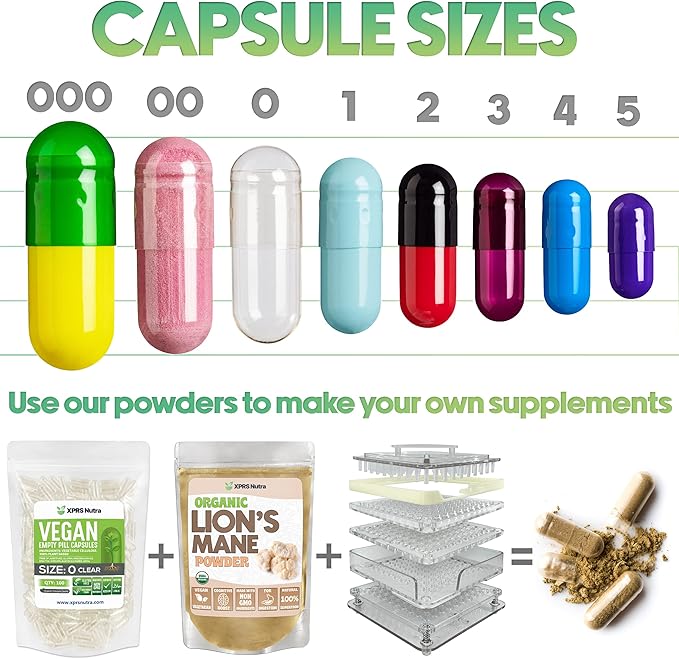 XPRS Nutra Size 1 Empty Capsules - Clear Red Colored Empty Gelatin Capsules - Pill DIY Supplement Capsule Filling - Fillable Color Gel Caps Pills for Do-It-Yourself Supplements (1000 Count)