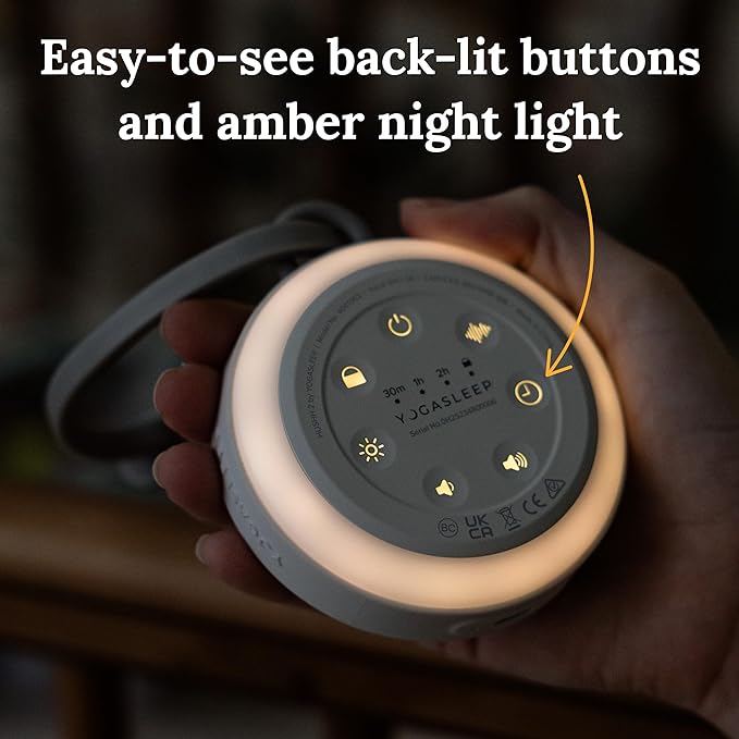 Yogasleep Hushh 2 & Crush Resistant Travel Case, (2 Piece Set) Portable Sound Machine with Backlit Buttons & Night Light, Travel Case with Double Zipper Provides Protection from Scratches & Water