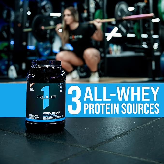 Rule One Proteins Whey Blend - Vanilla Ice Cream, 24g Fast-Acting Whey Protein Concentrates, Isolates, and Hydrolysates Per Serving, with Naturally Occurring EAAs and BCAAs, 2lbs